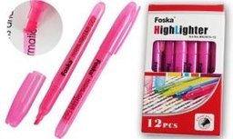 [MK2015-12(transparent pink)] FOSKA-SURLIGNEUR FLUO ROSE BTE 12 PCS 200-230M ECRITURE 1,8G )MK2015-12(pink)