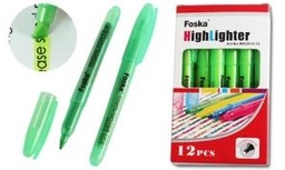 [MK2015-12(transparent green)] FOSKA-SURLIGNEUR FLUO GREEN BTE 12 PCS 200-230M ECRITURE 1,8G )MK2015-12(green)