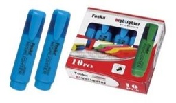 [MK2002-10(blue)] FOSKA-SURLIGNEUR FLUO BLEU BTE 10 PCS 350M ECRIT ENCRE 2,8 GMS MK2002-10 (blue)