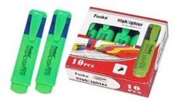 [MK2002-10(green)] FOSKA-SURLIGNEUR FLUO VERT BTE 10 PCS 350M ECRIT ENCRE 2,8 GMS MK2002-10 (green)