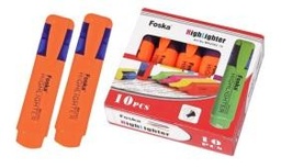 [MK2002-10(orange)] FOSKA-SURLIGNEUR FLUO ORANGE BTE 10 PCS 350M ECRIT ENCRE 2,8 GMS MK2002-10 (orange)