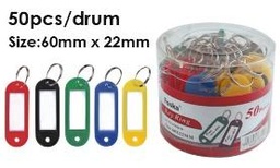 [JZ5001D] FOSKA-PORTE CLE 60MM*22MM, CYL DE 50 PCS MULTICOLOR, PE JZ5001D