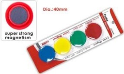 [JZ1504] FOSKA-PASTILLE MAGNETIQUE (CARTE DE 4 PCS) DIAM 40  MULTICOLOR JZ1504