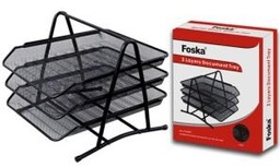 [HY62001(black)] FOSKA-BAC RANGEMENT DOSSIER 3-ETAGES VERTICAL L350*W300*H275mm  HY62001 (BLACK)