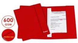 [HF2902A-600(red)] FOSKA-CHEMISE DOSSIER PAPIER ROUGE EPAISS FLEXIBLE A4 600 GMSHF2902A-600 RED