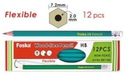 [QB114A] FOSKA-CRAYON DE BOIS HB FLEXIBLE AVEC TETE GOMME BTE 12 PCS AIGUISE QB114A