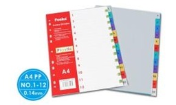 [HF289C-12N] FOSKA-INTERCALAIRE PP 140 MIC A4 12 FEUILLES NUMEROTES HF289C-12N