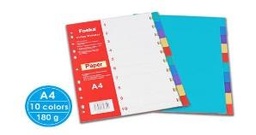 [HF289C-10C] FOSKA-INTERCALAIRE PP 140 MIC A4 10 FEUILLES COLORES HF289C-10C