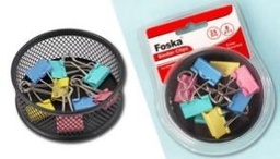 [HD3009] FOSKA-CLIP A PAPIER COULEUR 25MM (BOITE DE 8 PCS)