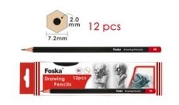 [QB043（4B）] FOSKA-CRAYON HEXAG ARTISTE 4B BTE 12 PCS 7’’2MM QB043 4B