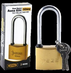 [SGS1352] SGS PADLOCK BRASS PAINTED LONG HOOK 50MM SGS1352