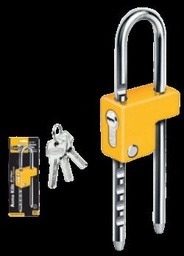 [SGS1385] PADLOCK ADJUSTABLE HOOK YELLOW PAINTED 55-145MM 63MM SGS1385
