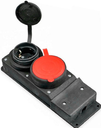 [SGS3510] SGS RUBBER GROUP SOCKET GROUNDED THREE PHASE &amp;MONOPHASE INTEGRATED SOCKET 230V25A SGS3510 1THREE PHASE-1MONOPHASE