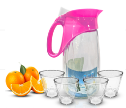 [GB12084BL ROSE] 05pcs glass water set 18/CTN ROSE 17 KG 63*34,5*42,6