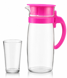 [GB12137 ROSE] 05pcs glass water set 16/CTN 21,2 ROSE XS_YH/L5