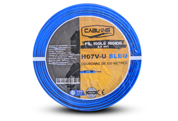 [H07V-U4B] FIL ISOLE RIGIDE 4 MM2 H07V-U BLEU (C/100M) CABLING TURQUIE