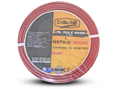 [H07V-U6R] FIL ISOLE RIGIDE 6 MM2 H07V-U  ROUGE (C/100M) CABLING TURQUIE