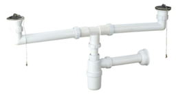 [LY761-15*2] SIPHON+BONDE EVIER DOUBLE BAC REF 761-15X2 KMEI. POIDS 675G. COULEUR BLANC