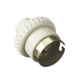 [B22] DOUILLE PLASTIQ/LAITON B22 KMEI. POIDS 18.5G. COULEUR BLANC