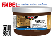 [12508] Fabel CIRE ANTIQUAIRE PATE CH.MOYEN (pour meubles en bois neufs ou anciens) 350 ml.