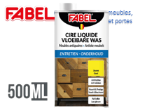[12510] FABEL CIRE ANTIQ. LIQUIDE JAUNE( convient pour les meubles,parquets,lambris et portes)500ml