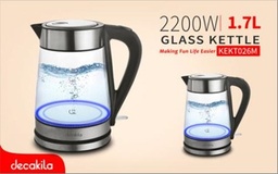 [KEKT026M] ELECTRIC KETTLE-GLASS 1.7L 2200W DECAKILA