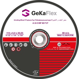 [125 x 1,6 x 22 MM.] Disque de coupe inox plat type 41 Dim:125 x 1,6 x 22 MM GEDIK
