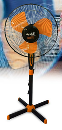 [ML-8059 N/O MIRALUX] Ventilateur à pied Miralux - Couleur Noir/Orange - 220-240V / 50HZ 45W Iron in net cover 66*14MM - 2pcs/ctn