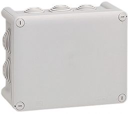 [LEGD092052] BOITE RECT DERIVATION ETANCHE PLEXO GRIS 180*140*86+EMBOUTS - REF092052