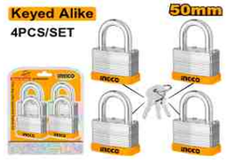 [DLPK05004] 4 Pcs key-alike laminated padlock set
