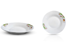 [SPP9&quot;-EFFEIL] Assiette 9&quot; en céramique porcelaine [Soup Plate] Imprimée (CTN de 48 PCS)