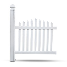 [PVC PICKET FENCE1300*1450] Ensemble de barrière en PVC dim: 1300*1450 avec accessoires complet David = PVC PICKET FENCE