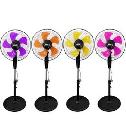 [USSF-730] Ventilateur Effeil 16&quot; (CTN de 4 pcs) couleur assorties socle rond 5 pales