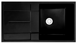 [G-T8650I01] EVIER GRANITE SIMPLE BAC MEERA Réf: G-T8650I01 Couleur DARK BLACK