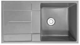 [G-T8650I04] EVIER GRANITE SIMPLE BAC MEERA Réf: G-T8650I04 Couleur LIGHT GREY