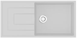 [G-T10050I03] EVIER GRANITE SIMPLE BAC MEERA Réf: G-T10050I03 Couleur IVORY WHITE