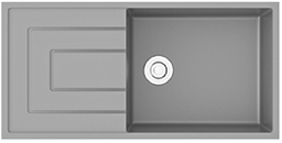 [G-T10050I04] EVIER GRANITE SIMPLE BAC MEERA Réf: G-T10050I04 Couleur LIGHT GREY