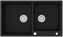 [G-T8650G01] EVIER GRANITE DOUBLE BAC MEERA Réf: G-T8650G01 Couleur DARK BLACK