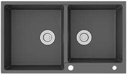 [G-T8650G02] EVIER GRANITE DOUBLE BAC MEERA Réf: G-T8650G02 Couleur FROSTED GREY