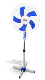 [FS40-002 Bleu] Ventilateur à pied 16" Réf: FS40-002 5 pales pied en croix avec veilleuse / couleur Blanc Bleu / CTN de 2 pcs Marque: Effeil