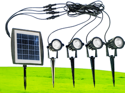 [PROJECTEUR SOLAIRE PICKABLE AU SOL, KIT DE 4 PCS +1pc PLAQUE SOLAIRE, EN  PLASTIQUE] PROJECTEUR SOLAIRE PICKABLE AU SOL, KIT DE 4 PCS +1pc PLAQUE SOLAIRE, EN  PLASTIQUE