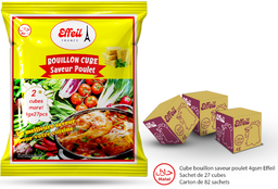 [SAVEUR POULET] Cube bouillon saveur poulet 4gsm Effeil (sachet de 27 cubes , 82 sachets/ctn)