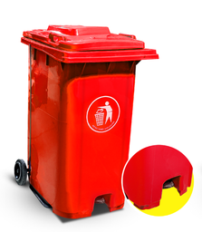 [XDL-100U-14] Plastic dust bin 100L couleur Rouge/Square ref: XDL-100U-14 avec couvercle