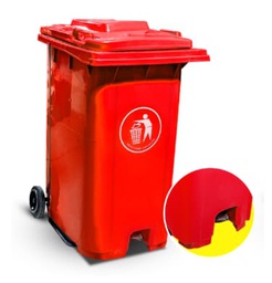 [XDL-100U-14] Plastic dust bin 100L couleur Rouge/Square ref: XDL-100U-14 avec couvercle