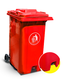 [XDL-120U2-14] Plastic dust bin 120L couleur Rouge/Square ref: XDL-120U2-14 avec couvercle