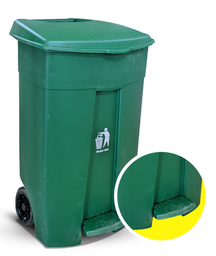 [XDL-120B-6] Plastic dust bin 120L couleur Vert Jardin ref: XDL-120B-6 avec couvercle