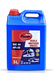 [HUILE SAE40] Huile Moteur Diesel Horse Power SAE40 bidon de 5L (ctn de 6 bidon)