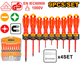 [HKISD0908] 9 Pcs insulated screwdriver set