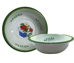 [Bassine emaillé couleur cremé decoré de 36cm (ctn de 3doz)] Bassine emaillé couleur cremé decoré de 36cm (ctn de 3doz)