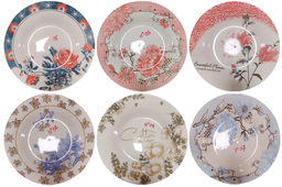 [SPP9&quot;-EFFEIL Super Imprimé] Assiette 9&quot; en céramique porcelaine [Soup Plate] Super Imprimé (CTN de 48 PCS)